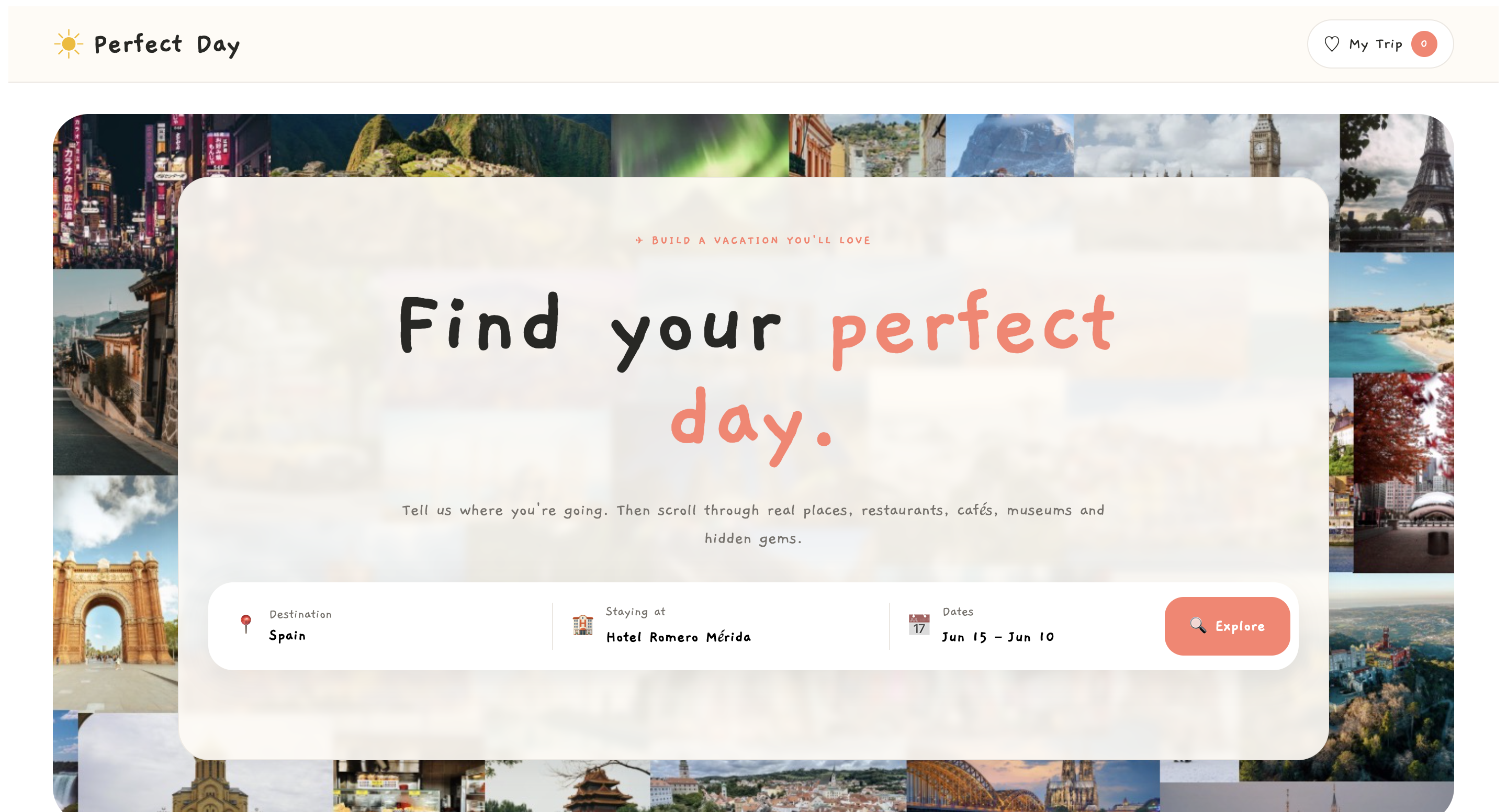 Perfect Day vacation planner